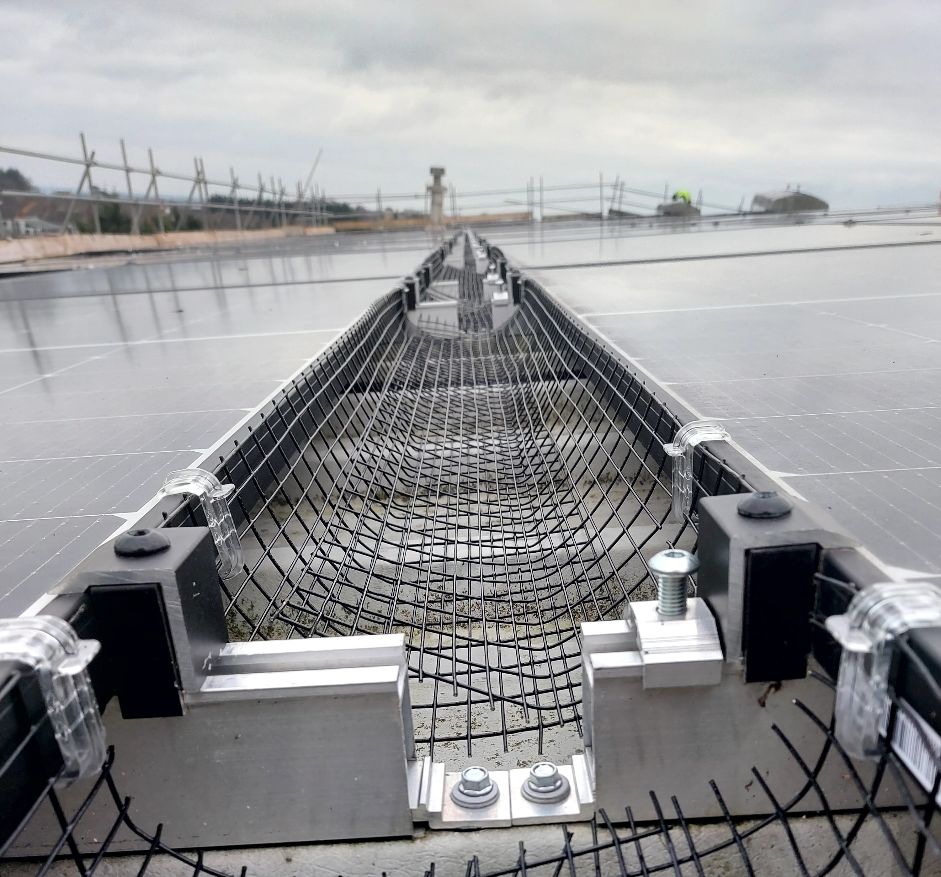Clean solar panels gleaming in sunlight